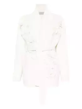 Кардиган с поясом и цветочным декором GOLDEN GOOSE, нейтральный