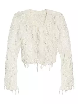 Кардиган с потертостями LoveShackFancy, белый