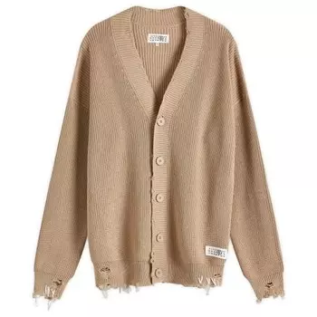 Кардиган с потертостями Mm6 Maison Margiela, бежевый