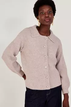 Кардиган с притачным воротником Monsoon, бежевый