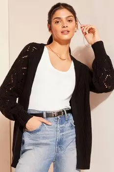 Кардиган с притачными рукавами крючком Friends Like These, черный