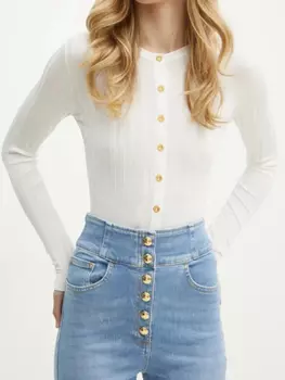 Кардиган с прозрачными деталями Elisabetta Franchi, белый