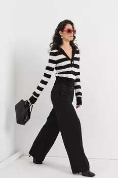 Кардиган с пуговицами и полосками Vero Moda, черный