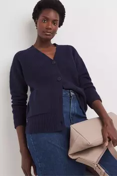 Кардиган с пуговицами в рубчик Jd Williams, синий