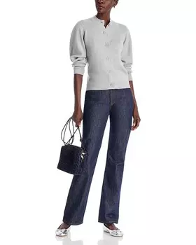 Кардиган с пуговицами в рубчик Majestic Filatures, серый