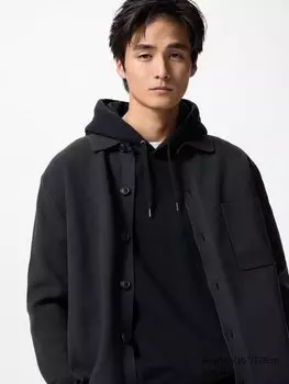 Кардиган с рубчатым воротником Milano Uniqlo, черный