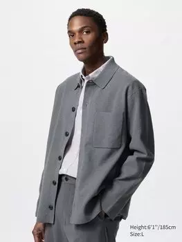 Кардиган с рубчатым воротником Milano Uniqlo, серый