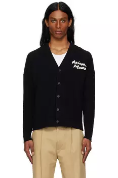Кардиган с рубчиком Maison Kitsun Handwriting Comfort Maison Kitsun, черный