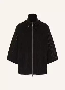 Кардиган с рукавами 3/4 и пайетками monari, черный