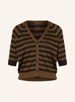 Кардиган с рукавами 3/4 и пряжей с блестками. Luisa Cerano, коричневый