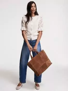 Кардиган с рукавами broderie anglaise Mint Velvet, цвет White Ivory