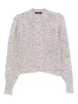 Кардиган с рукавами-буфами в крапинку TWINSET, нейтральный