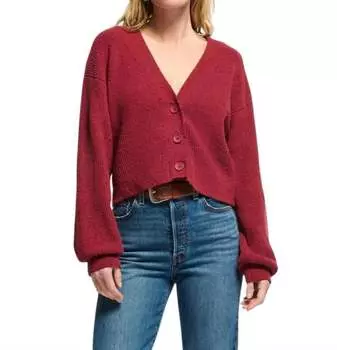 Кардиган с рукавами-фонариками в датском красном цвете Nation LTD