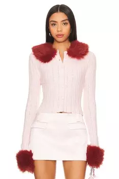 Кардиган с сердечками Guizio, розовый