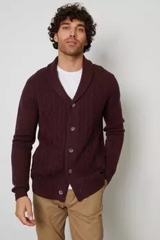 Кардиган с шалевым воротником 'Shaw' Threadbare, красный