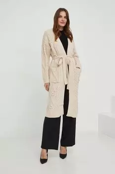 Кардиган с шерстью Answear Lab, бежевый