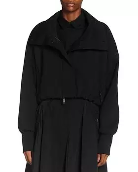 Кардиган с широким воротником и застежкой-молнией спереди Moncler, черный