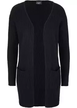 Кардиган с широкой ребристой структурой Bpc Bonprix Collection, черный
