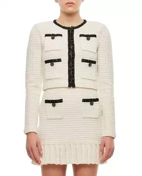 Кардиган с текстурированной вязкой кремового цвета Self-Portrait