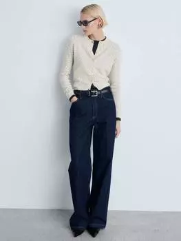 Кардиган с точечным принтом pequita Mango, светло-бежевый