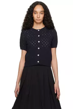 Кардиган с укороченным рукавом крючком Dunst, синий