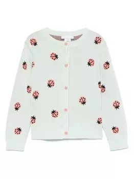 Кардиган с узорчатым жаккардом Stella McCartney Kids, зеленый