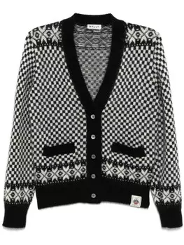 Кардиган с узором Bally, черный