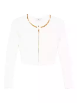 Кардиган с узором Elisabetta Franchi, белый