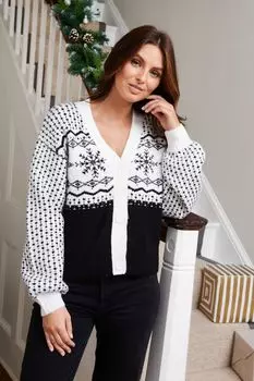 Кардиган с узором «фейрайл» Threadbare, черный