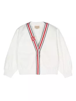 Кардиган с узором GG Supreme Gucci Kids, белый