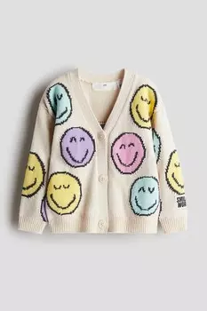 Кардиган с узором H&M, бежевый