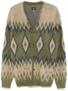 Кардиган с узором «Иглы»-жаккард Needles, зеленый