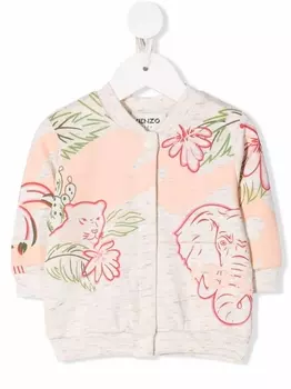 Кардиган с узором Kenzo Kids, бежевый