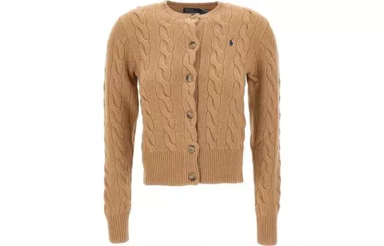 Кардиган с узором «Поло Пони» Polo Ralph Lauren, коричневый