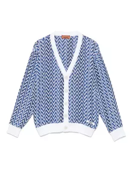 Кардиган с узором «зигзаг» Missoni Kids, синий