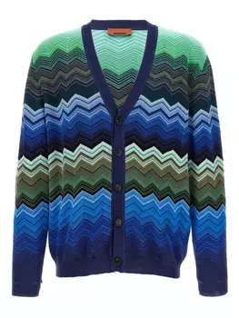 Кардиган с узором «зигзаг» Missoni, зеленый