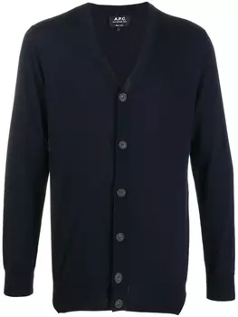 Кардиган с V-образным вырезом A.P.C., синий