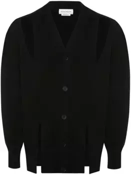 Кардиган с V-образным вырезом Alexander McQueen, черный