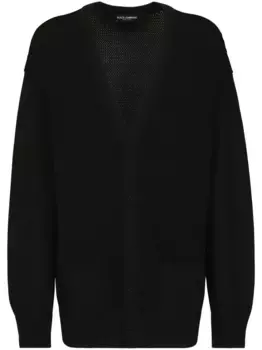 Кардиган с V-образным вырезом DOLCE & GABBANA, черный