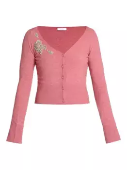 Кардиган с V-образным вырезом ERDEM, розовый