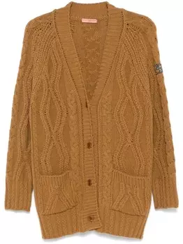 Кардиган с V-образным вырезом Ermanno Scervino, коричневый