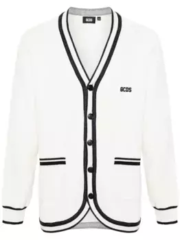 Кардиган с V-образным вырезом GCDS, нейтральный