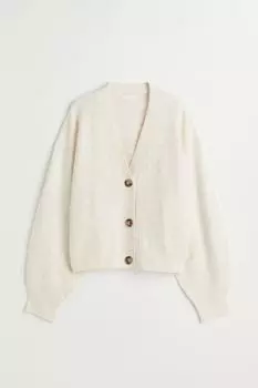 Кардиган с V-образным вырезом H&amp;M, белый меланж