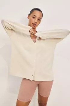 Кардиган с V-образным вырезом H&amp;M, натуральный белый