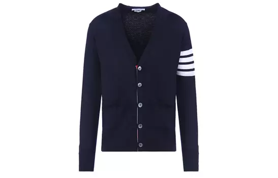 Кардиган с V-образным вырезом и 4 планками THOM BROWNE