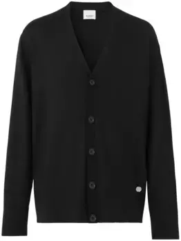 Кардиган с V-образным вырезом и монограммой BURBERRY, черный