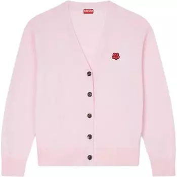 Кардиган с V-образным вырезом и вышитым цветком Boke KENZO, розовый