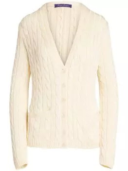 Кардиган с V-образным вырезом из коллекции Ralph Lauren Ralph Lauren Collection, нейтральный