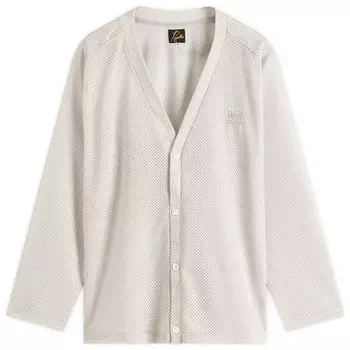 Кардиган с V-образным вырезом из сетки Needles, серый