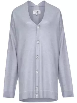 Кардиган с V-образным вырезом MM6 Maison Margiela, серый